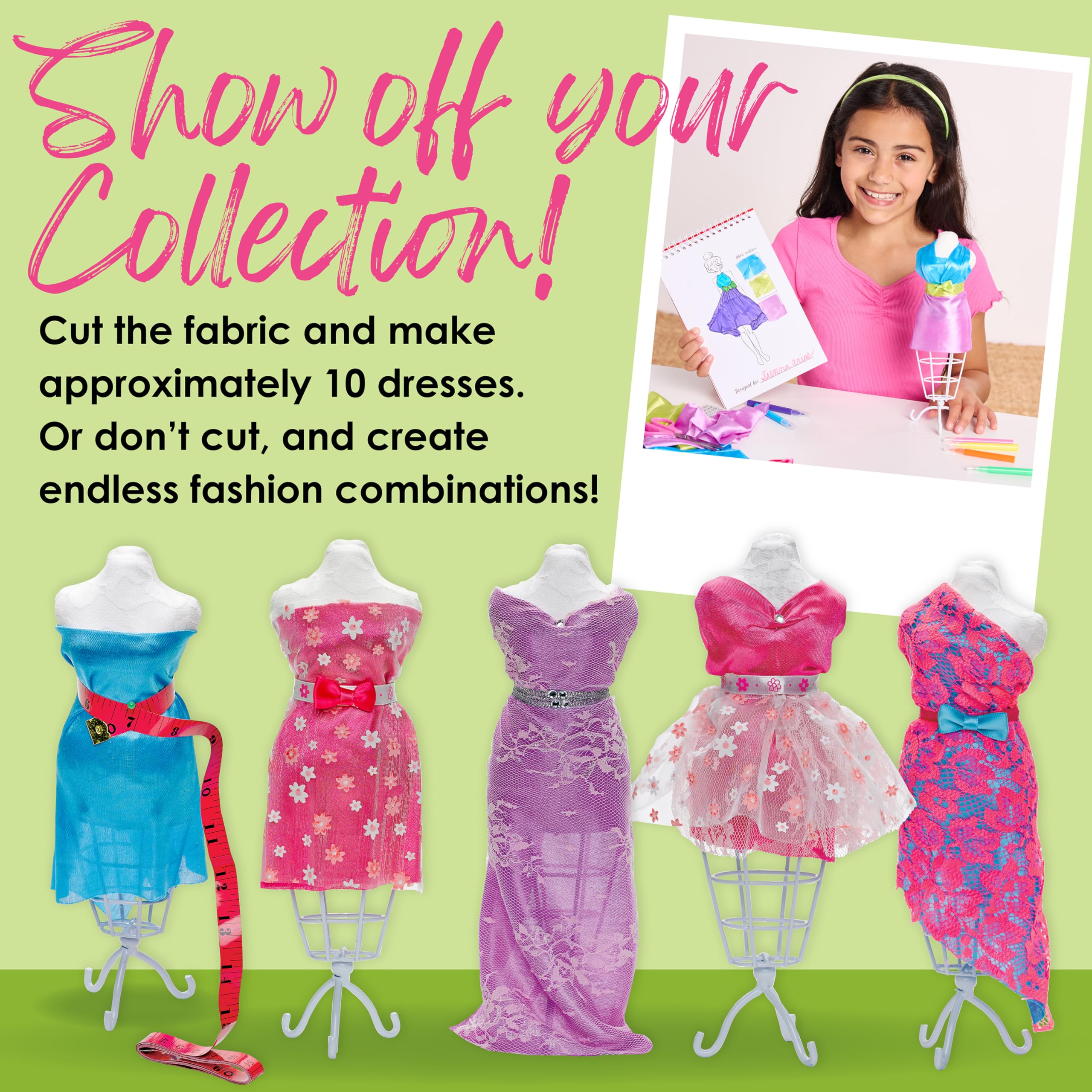 Creativity for Kids Design by You Fashion Studio satin dress form supports draping practice for polished silhouettes.