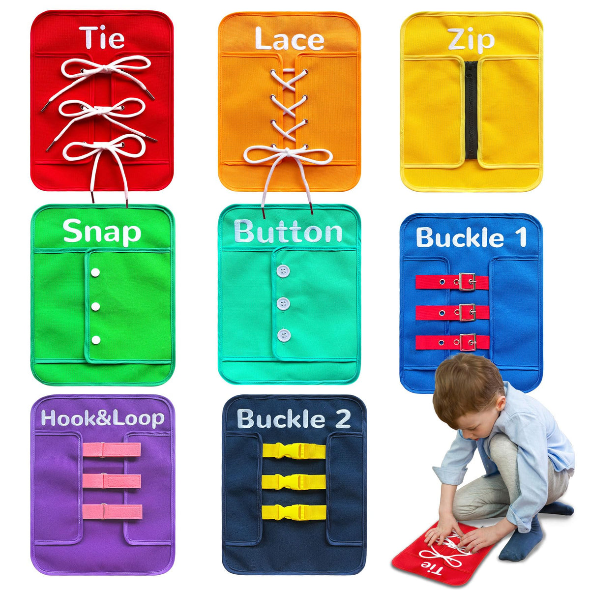 Creatoy Montessori busy board shoe-tying practice builds fine motor skills and independence
