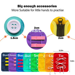 Creatoy busy board snap-closure activity improves hand-eye coordination for everyday tasks