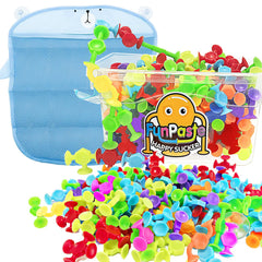 CreateView 165pcs suction bath toy demonstrates strong suction for bath time play.