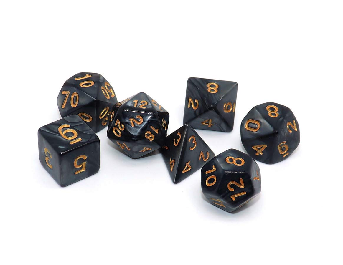 CREEBUY D10 die in pearl black with gold digits for precise checks.