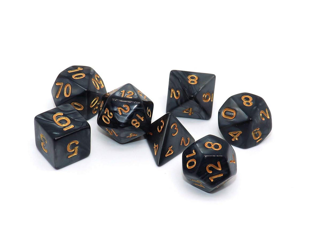 CREEBUY D10 die in pearl black with gold digits for precise checks.