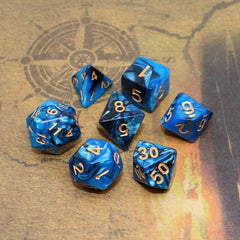 CREEBUY matching blue-black dice pouch for convenient storage.