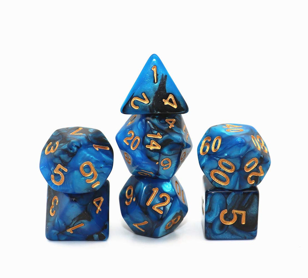 CREEBUY blue-black D100 percentile die with gold pips for precise outcomes.