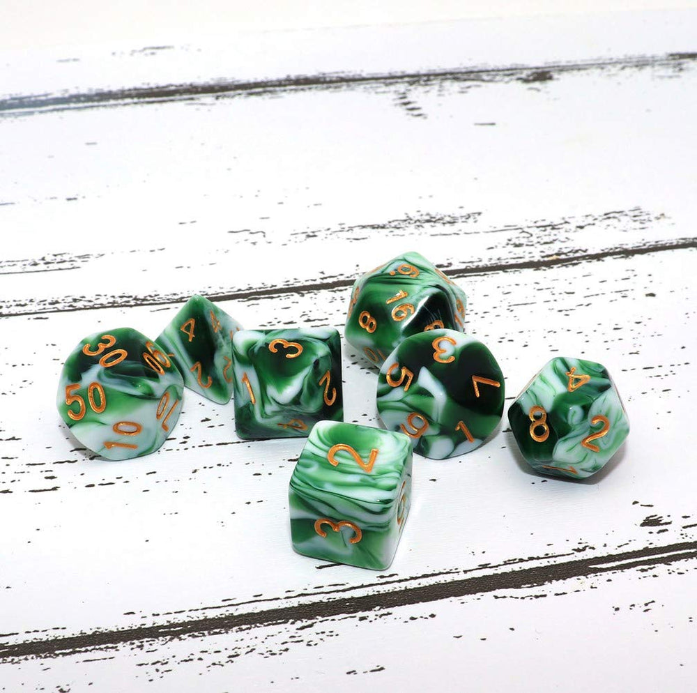 CREEBUY dice bag in green-white storage, portable and protective for dice on the go.