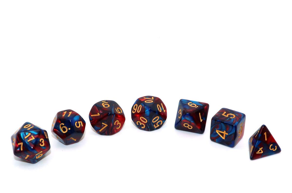 CREEBUY close-up on red-blue dice surface shows bold numbers for easy readability.