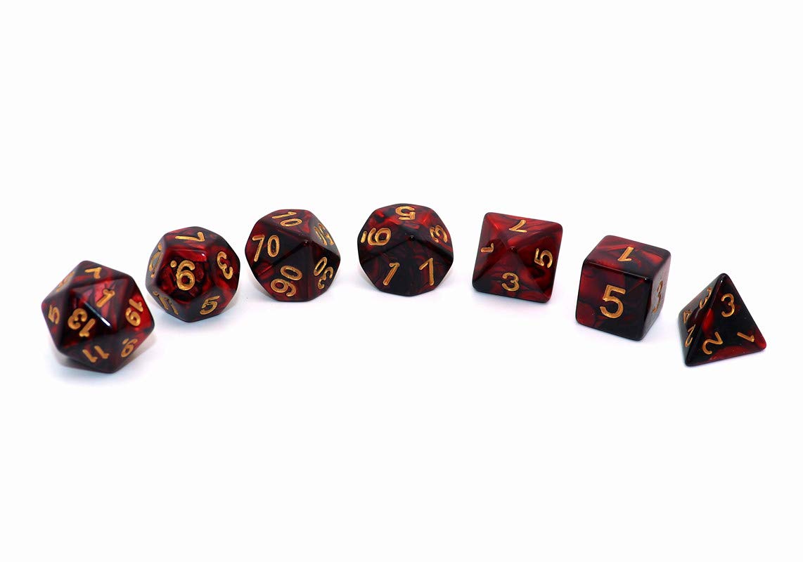 CREEBUY DND Dice Set with dice pouch for easy transport and storage.