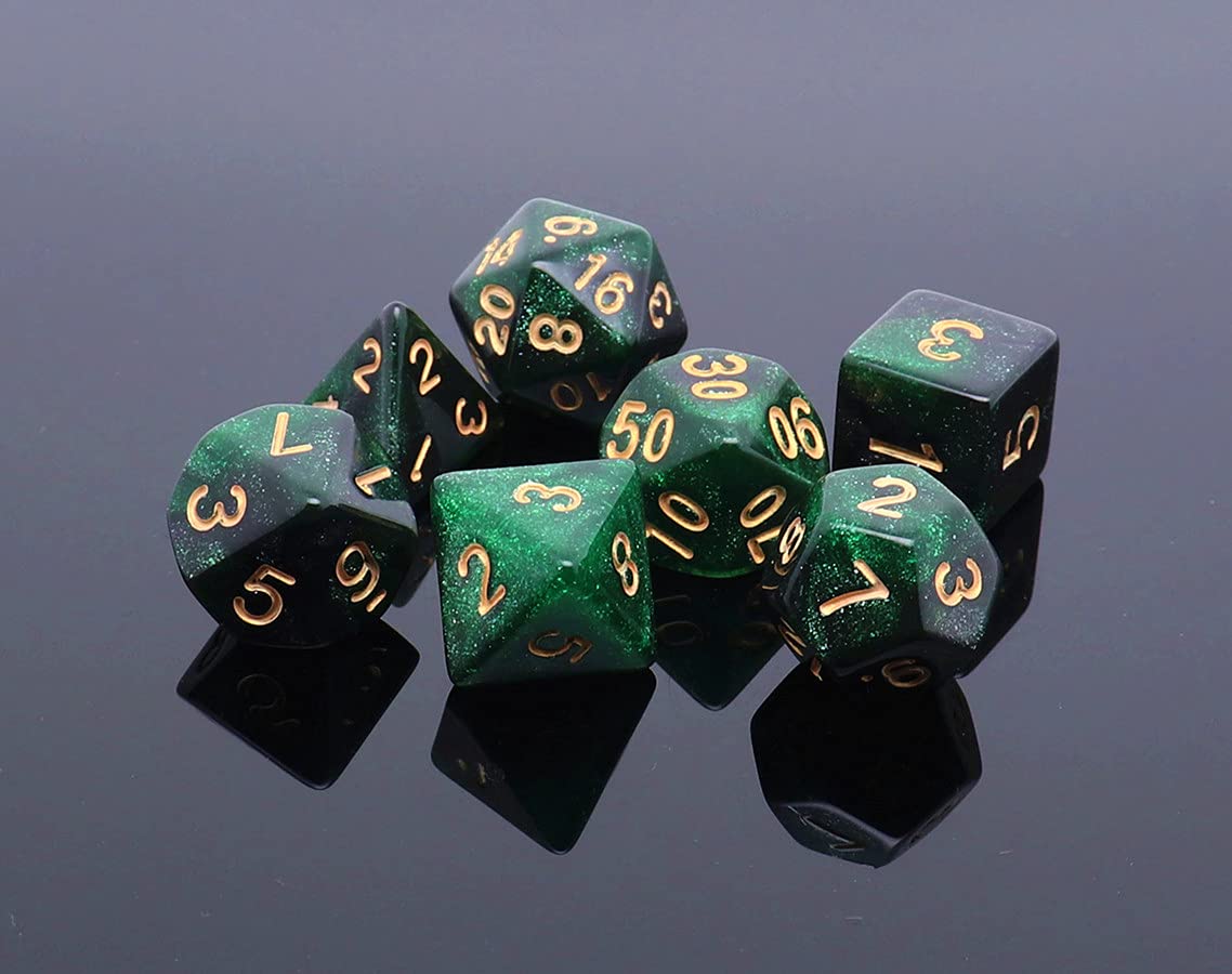CREEBUY D10 glitter dice with golden numbers, crisp readability during gameplay