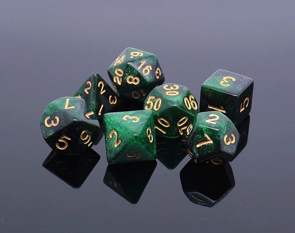CREEBUY D10 glitter dice with golden numbers, crisp readability during gameplay