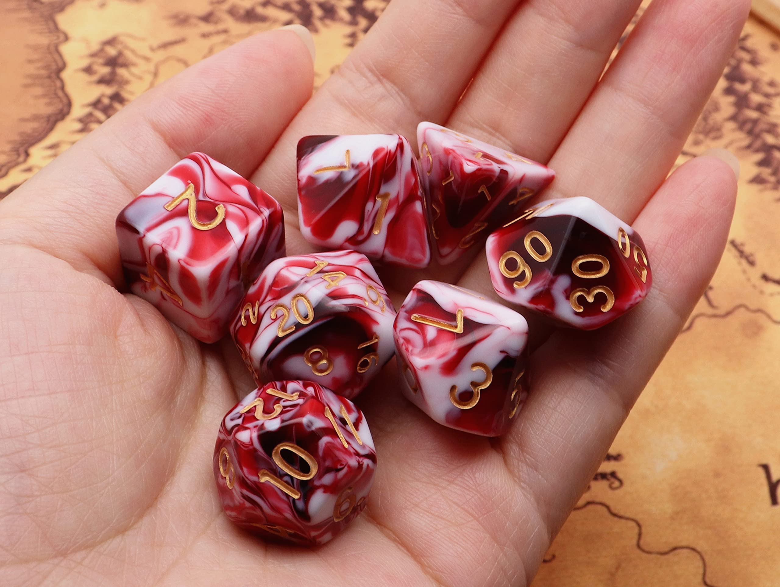CREEBUY D6 die in red-white with high contrast pips