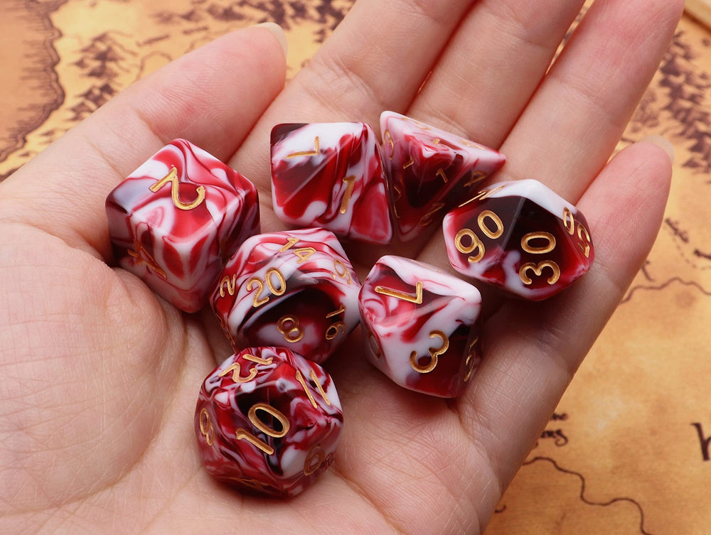 CREEBUY D6 die in red-white with high contrast pips