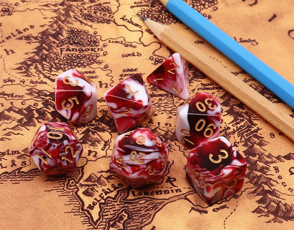 CREEBUY D8 die in red-white with bold numbers