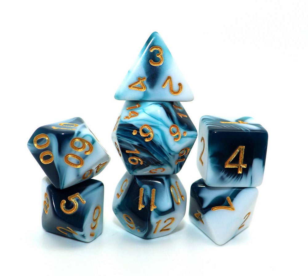 CREEBUY teal and white D&D D8 dice with rich color and legible numerals.
