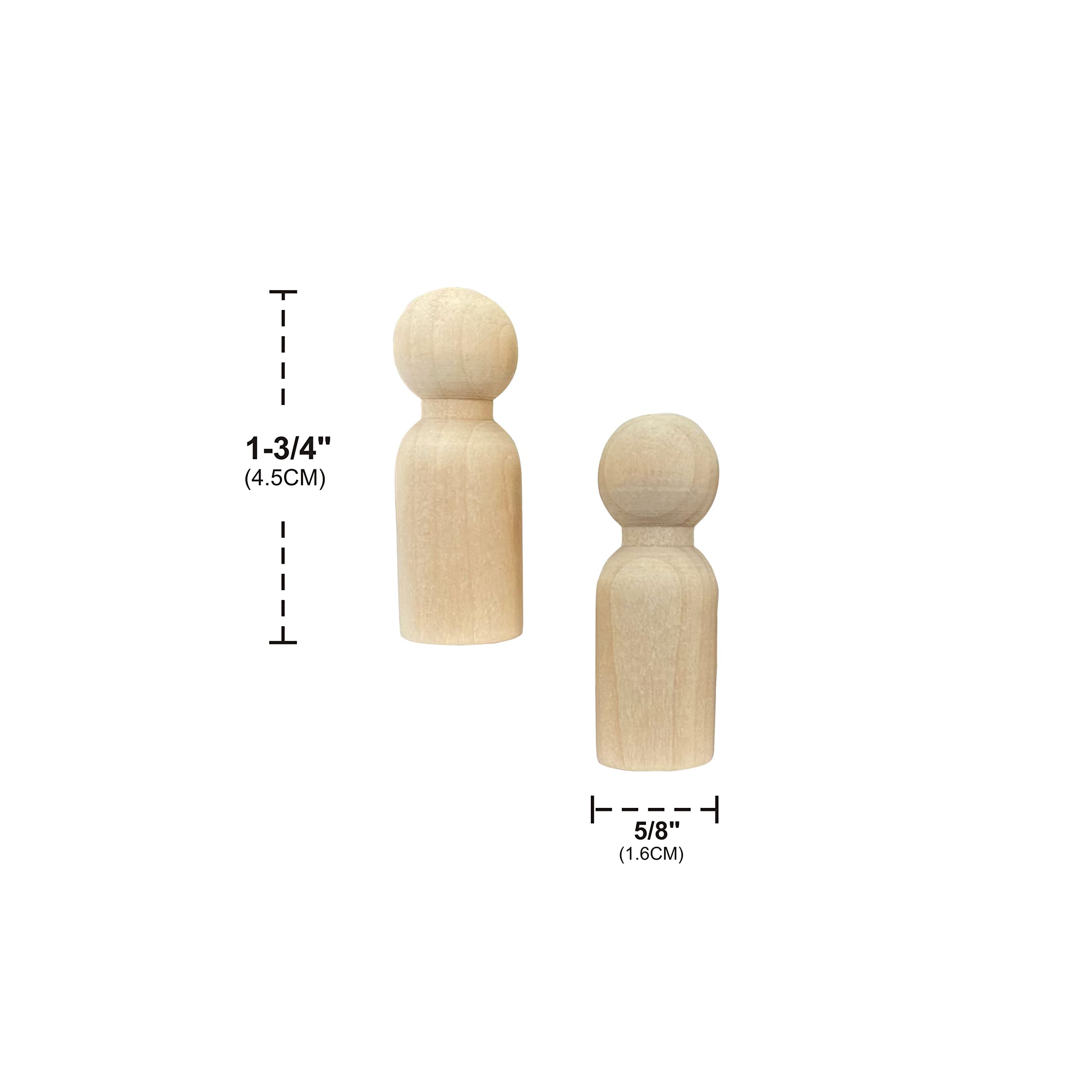 Cregugua unfinished birch dolls invite staining and imaginative dress-up.