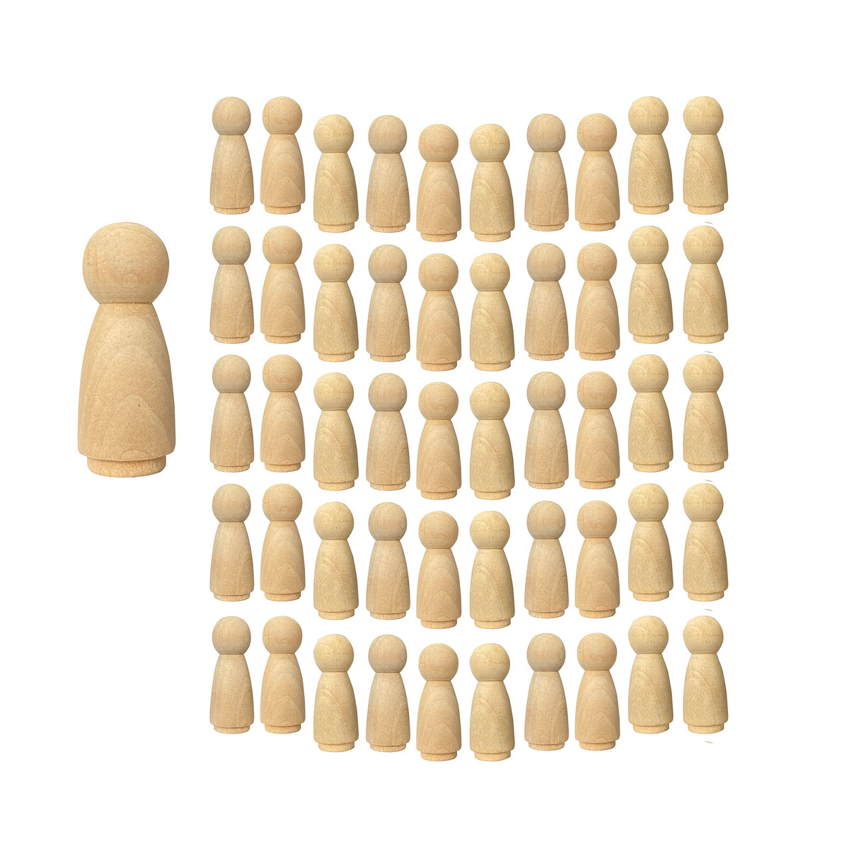 Cregugua wood peg dolls 50-pack for DIY painting and embellishment projects