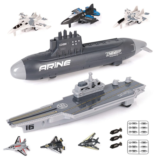 Crelloci aircraft carrier set with fighters for imaginative naval battles.