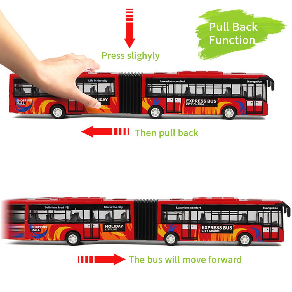Crelloci City Bus Toy die-cast body with smooth edges for safety