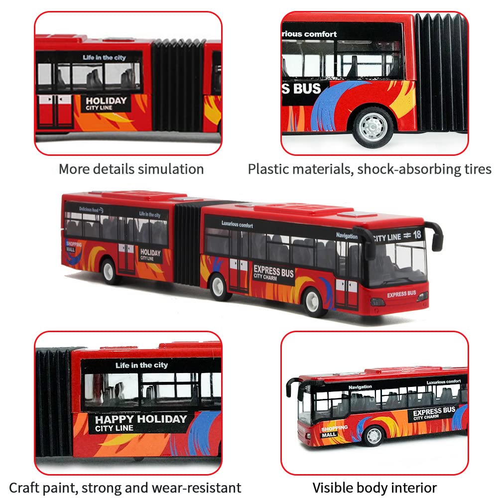 Crelloci City Bus Toy engine sounds and flashing lights enhance playtime realism