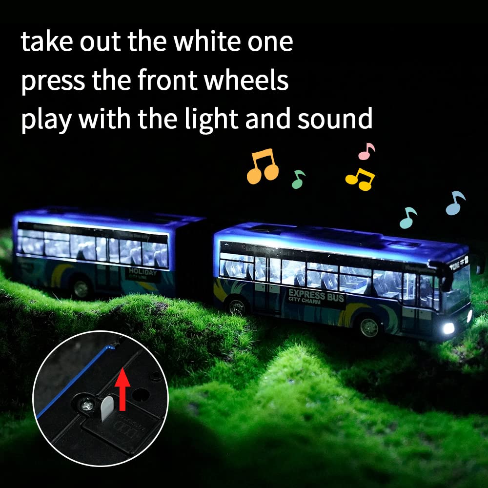 Crelloci City Bus Toy lights and sounds trigger immersive pretend play