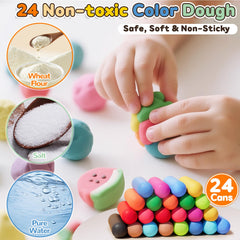 Crelloci color dough set with bright colors promotes art play.