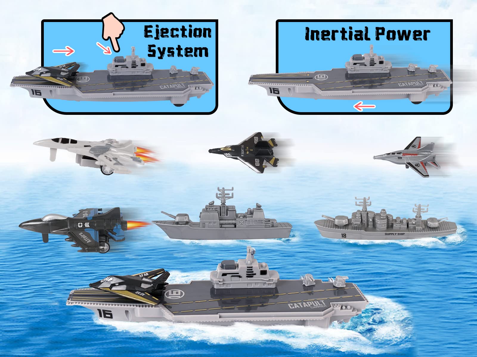 Crelloci fighter jet pull-back action promotes quick launches and dynamic play