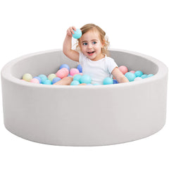 Crenailro foam ball pit assembly demonstrates quick indoor setup.