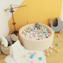 Crenailro soft round ball pit highlights plush contours for exploration.