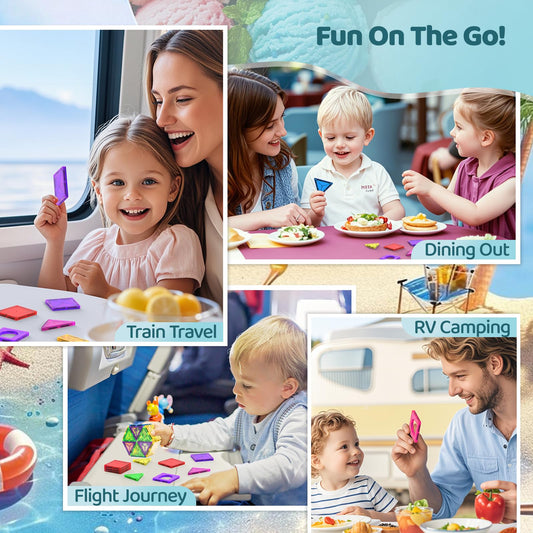 Crenova mini magnetic tiles with 20 pieces and diverse shapes for creativity.