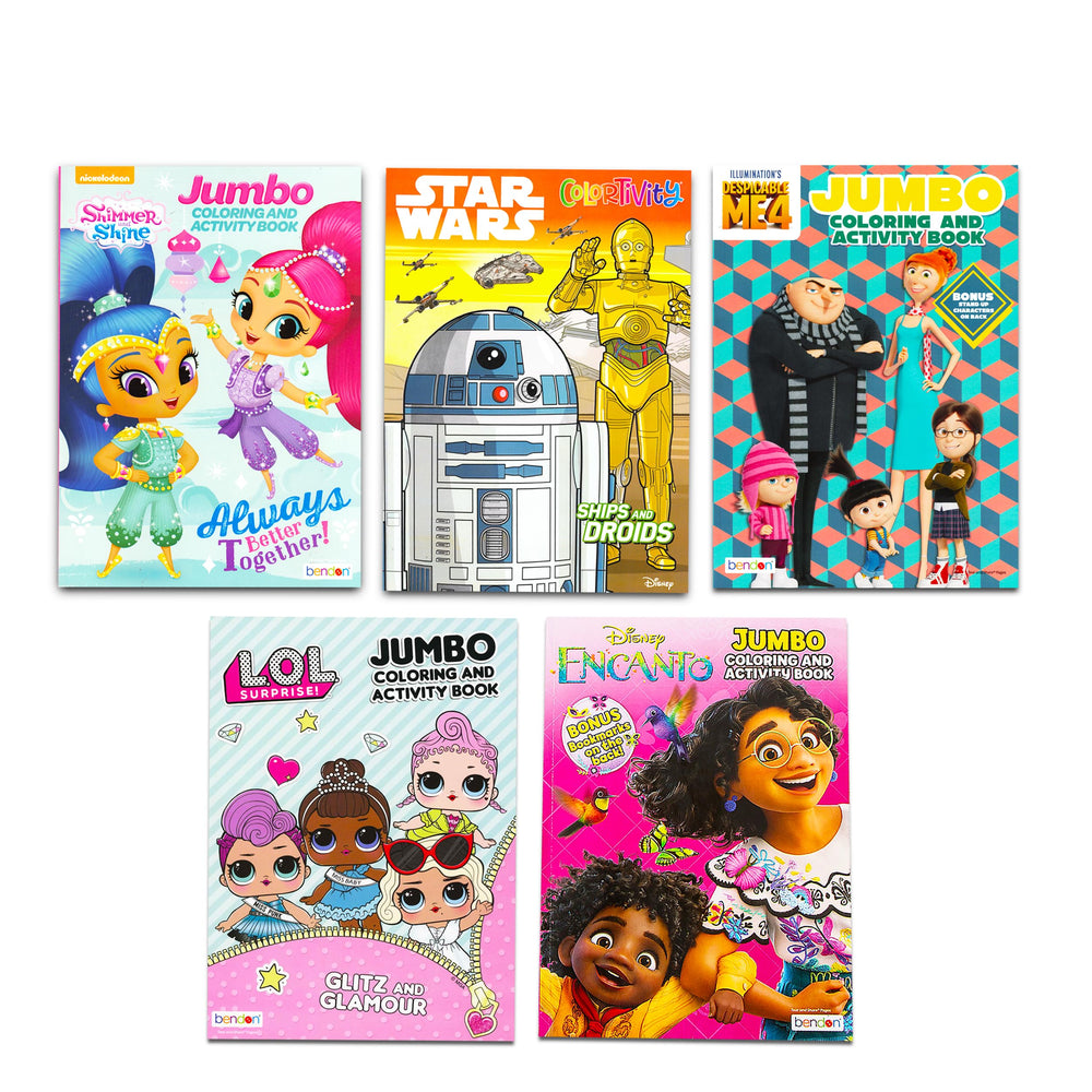 Crenstone bulk coloring books featuring licensed Disney, Marvel, Nick Jr., Sesame Street artwork