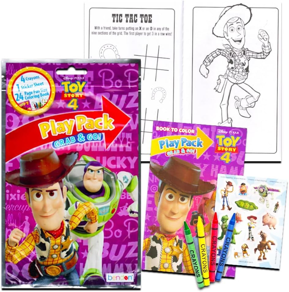 crenstone toy story travel color kit designed for car trips and family outings.