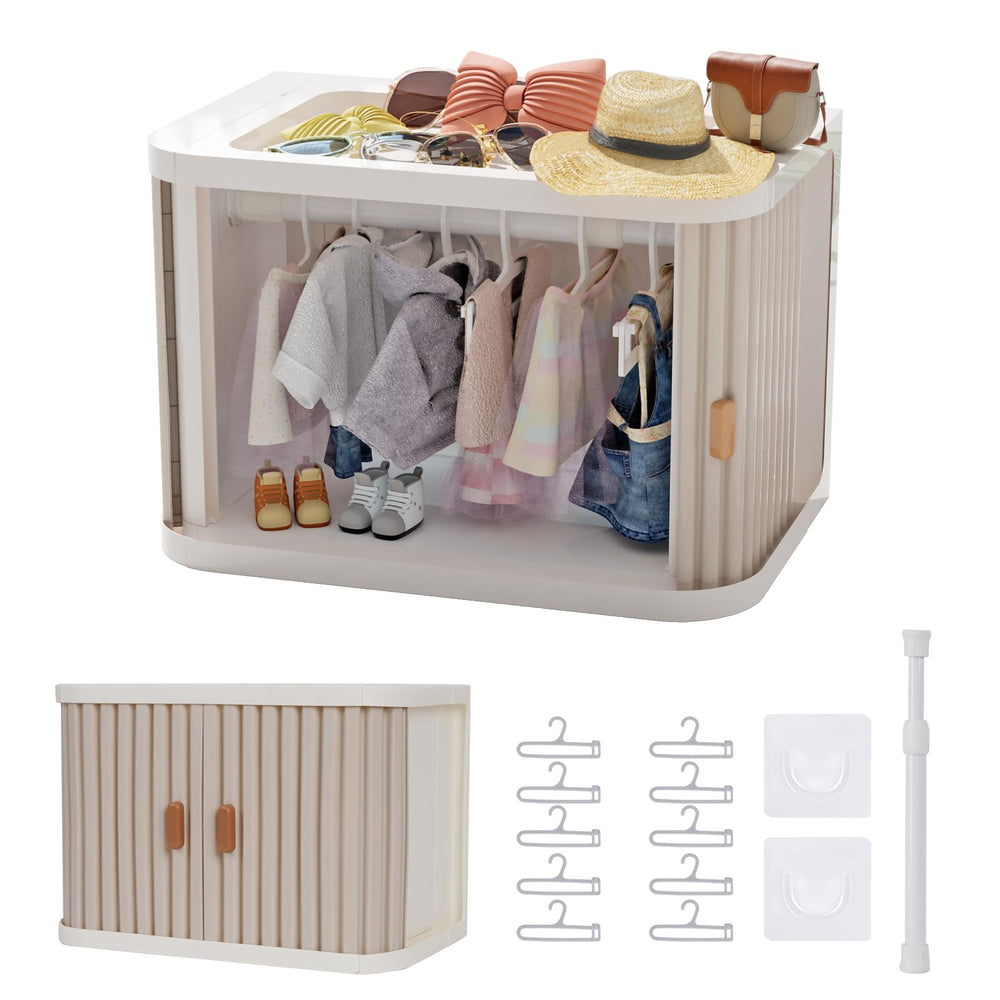 Creproly doll wardrobe foldable cabinet keeps outfits tidy and accessible.