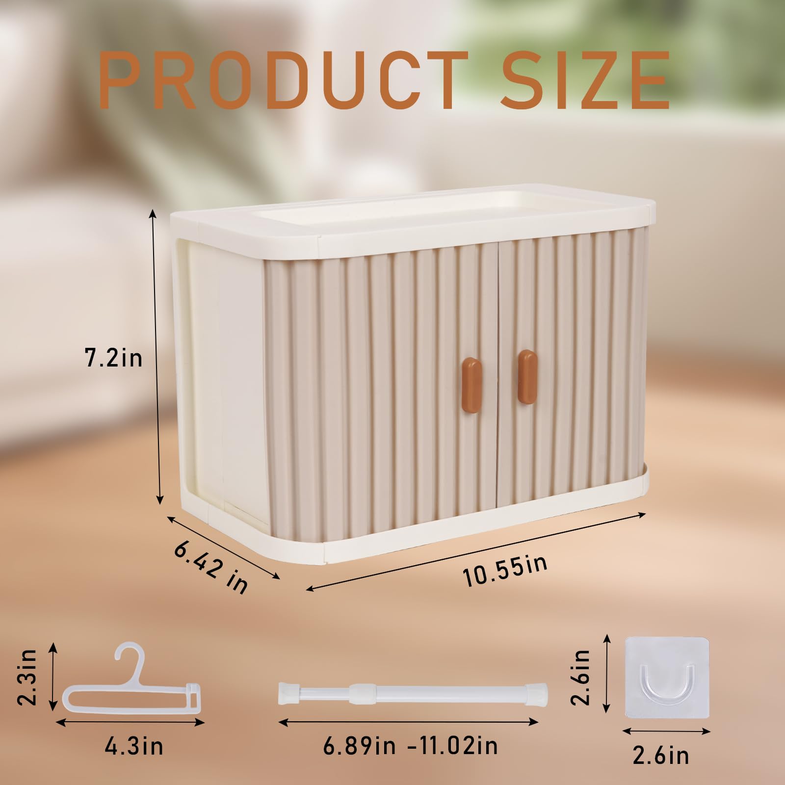 Creproly wardrobe top shelf displays small accessories at a glance.