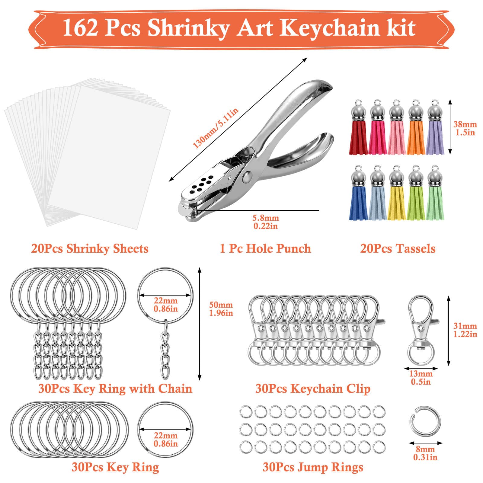 Cridoz 162 blank shrinky sheets ready for coloring and design