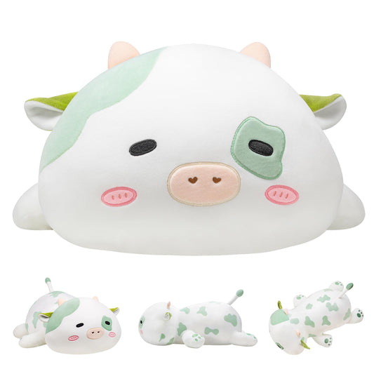 Crillop 23-inch weighted cow plush in full view for cozy hugs