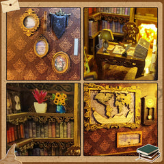 CRIOLPO Book Nook Kit miniature desk chairs bring tactile detail to the scene.