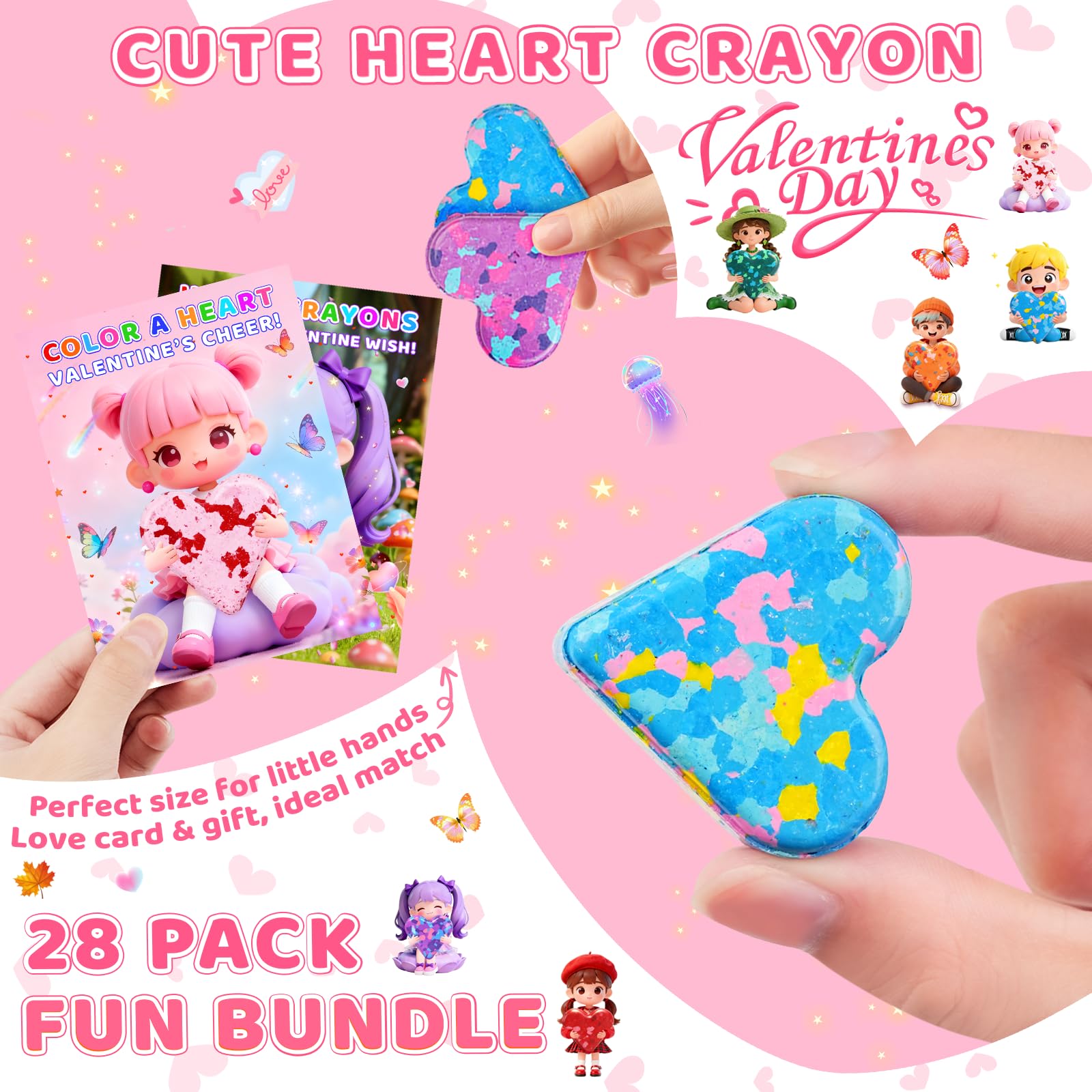 CRIOLPO cartoon-design valentines to delight kids
