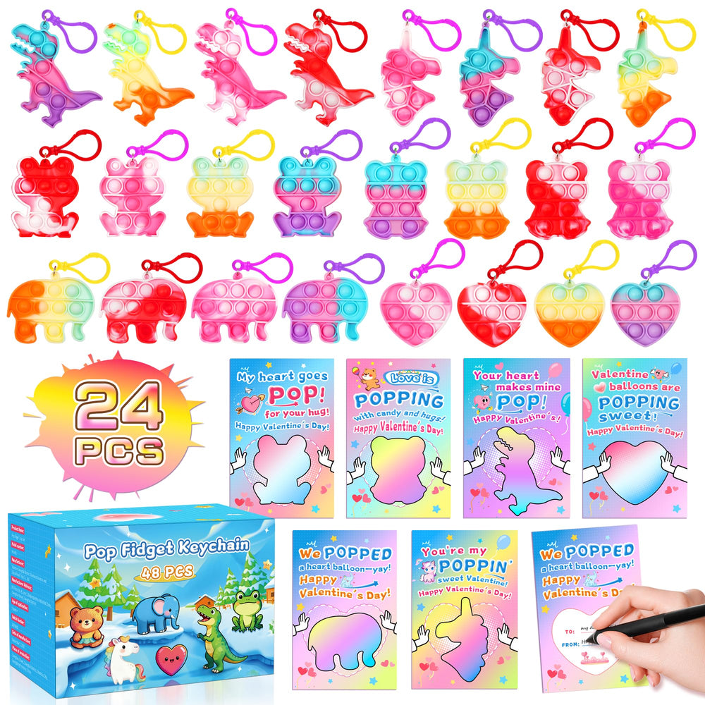 CRIOLPO heart pop fidget keychain for portable stress relief and play