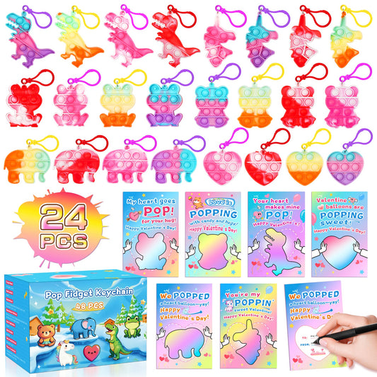 CRIOLPO heart pop fidget keychain for portable stress relief and play