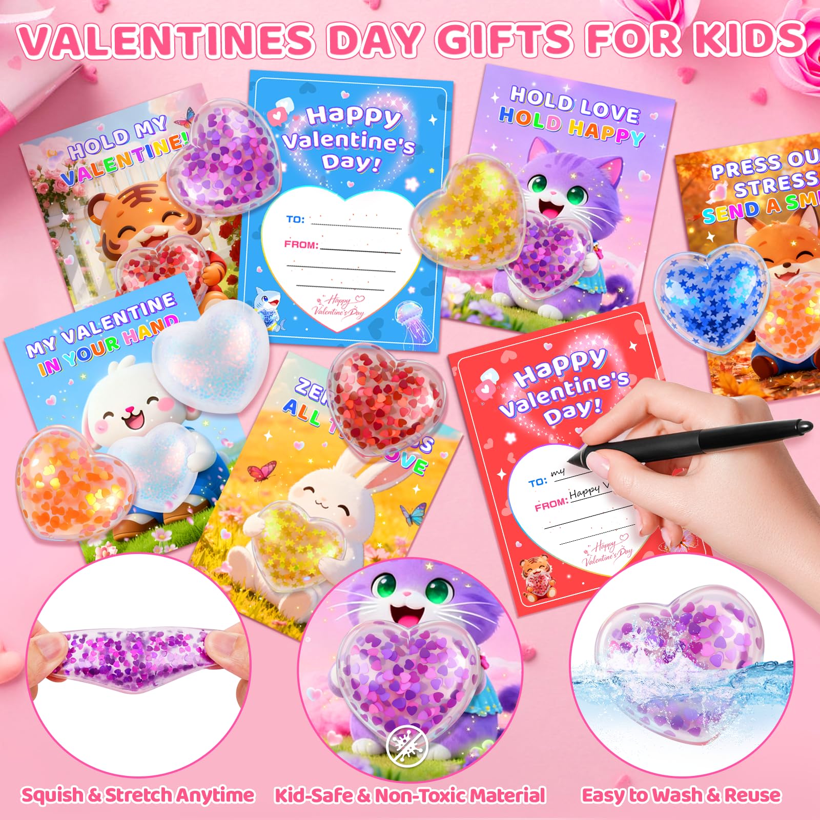 CRIOLPO soft silicone heart toy offers kid-friendly sensory fidget.