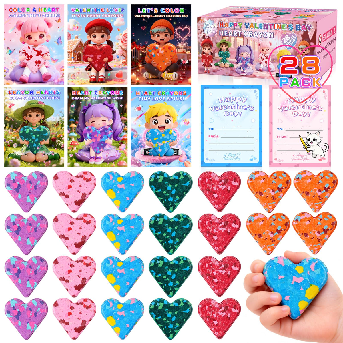 CRIOLPO valentines cards 28-pack for classroom exchanges