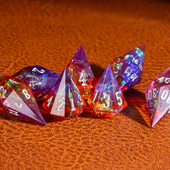 CRITALLIC DND dice set detailed engravings and crisp faces