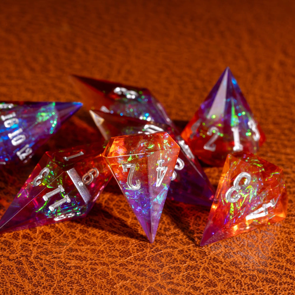 CRITALLIC DND dice set sharp edges improving rolling stability during games
