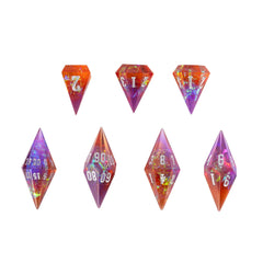CRITALLIC DND dice set transparent diamonds close-up showing premium sparkle