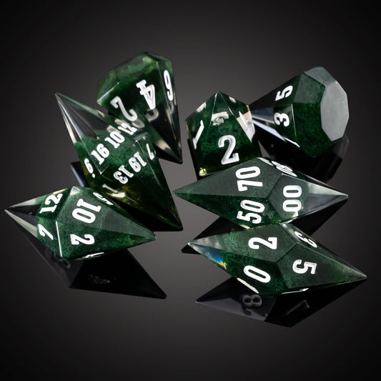 CRITALLIC transparent edge dice highlight sharp readable numbers