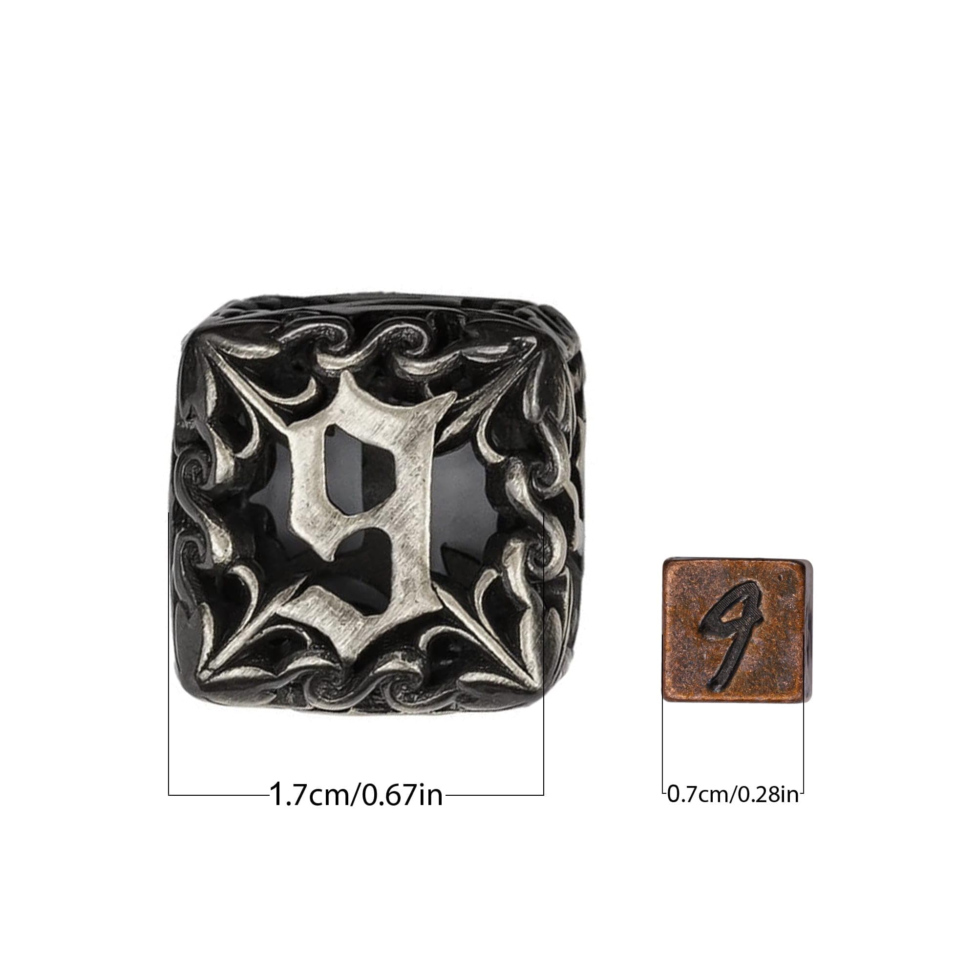 CRITALLIC DND dice close-up shows balanced readability for quick rolls.