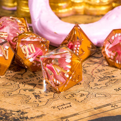 CRITALLIC tooth monster dice in hand ready for tabletop RPG rolls.