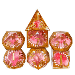 CRITALLIC Tooth Monster Dice Set 7pc close-up for immersive D&D sessions.