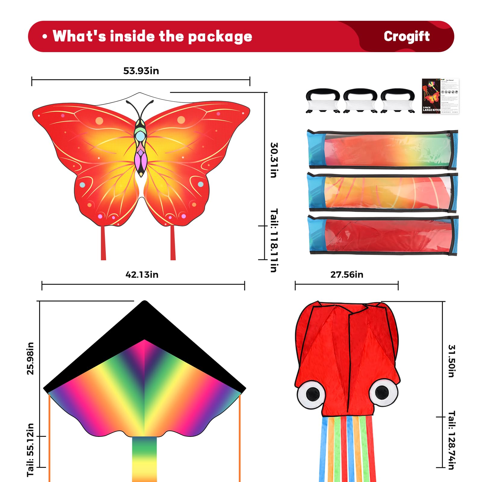 Crogift colorful tail detail adds visual appeal during flight.