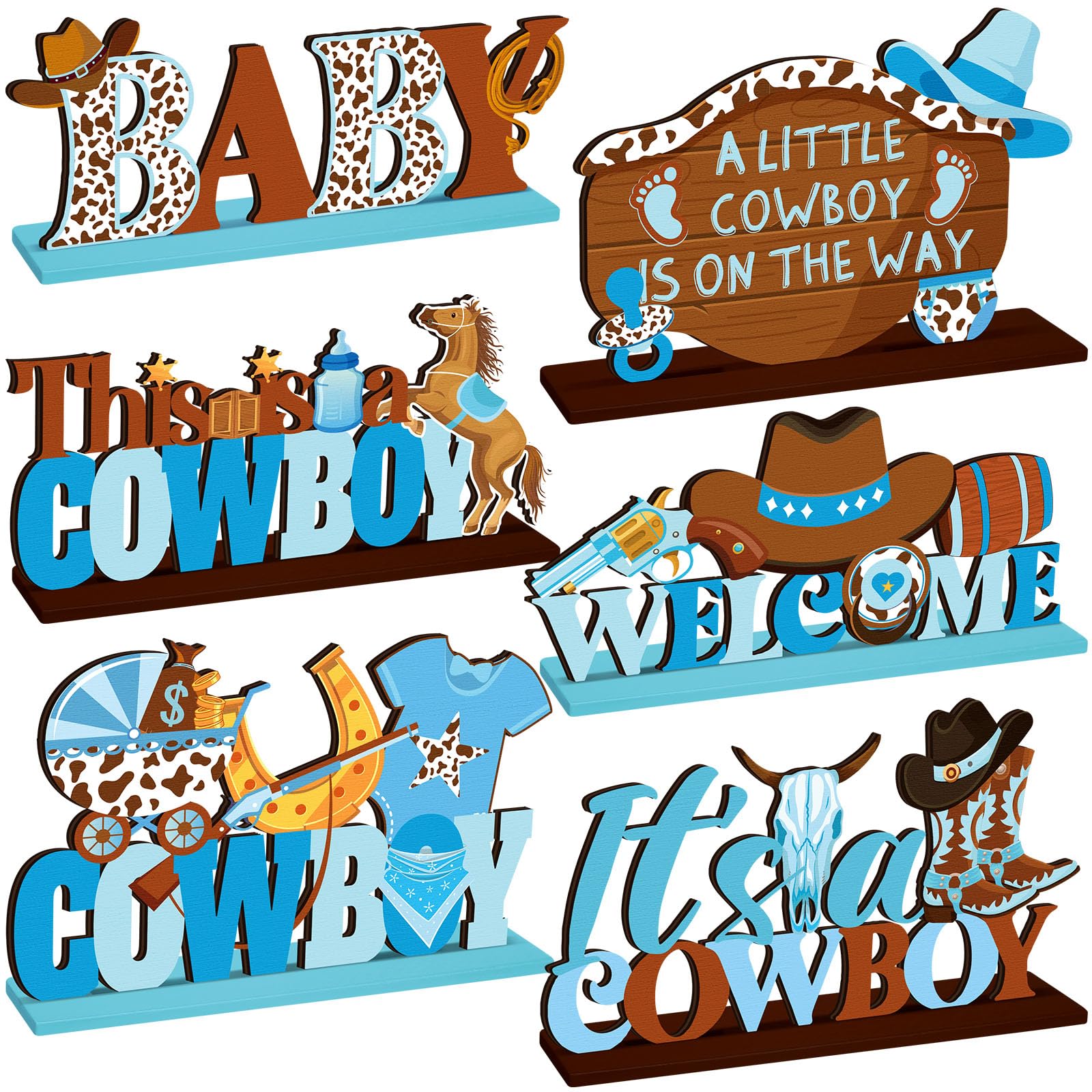 CroBlissful cowboy baby shower decoration base 18 cm adds rustic table charm