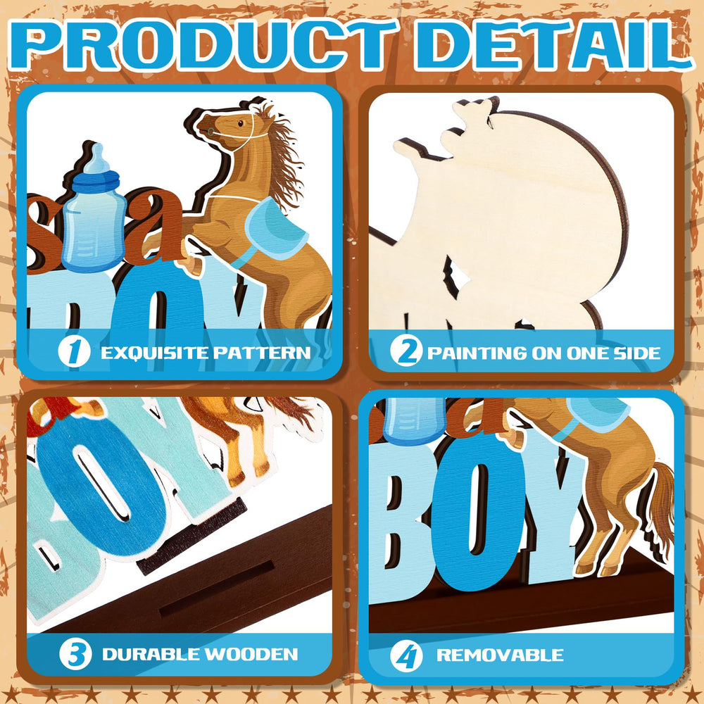 CroBlissful cowboy party decor wood serves as charming focal point